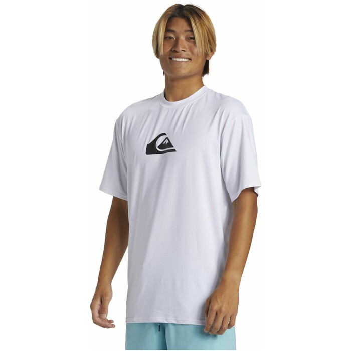 2024 Quiksilver Everyday Surf UV50 Kortrmet Surf-T-shirt Til Mnd AQYWR03135 - White / White